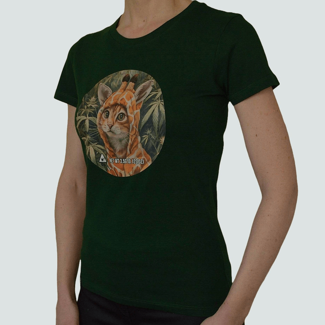 Women's Giraffe Pussy T-Shirt Bottle Green