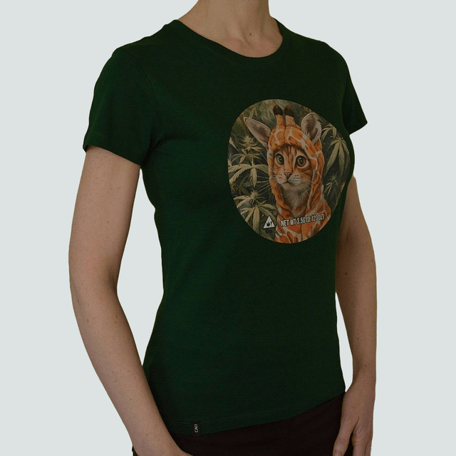 Women's Giraffe Pussy T-Shirt Bottle Green