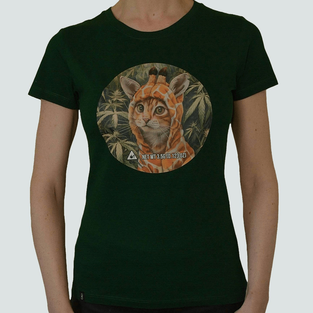 Women's Giraffe Pussy T-Shirt Bottle Green